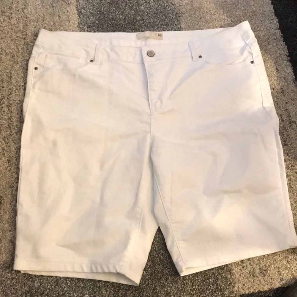 White jean shorts